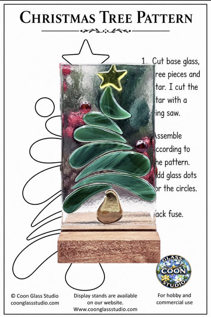 Fused Glass Christmas Tree Pattern – Christmas Holiday Glass Art PDF Pattern